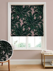 Graham & Brown Blush Pink Daintree Made to Measure 100% Cotton Roman Blind - Image 1 of 5