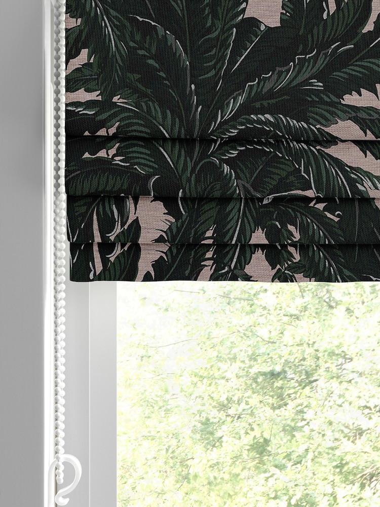 Graham & Brown Blush Pink Daintree Made to Measure 100% Cotton Roman Blind - Image 2 of 5