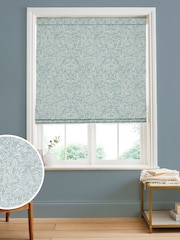 Graham & Brown Breathe Blue Salix Leaves Made to Measure 100% Cotton Roman Blind - Image 1 of 5