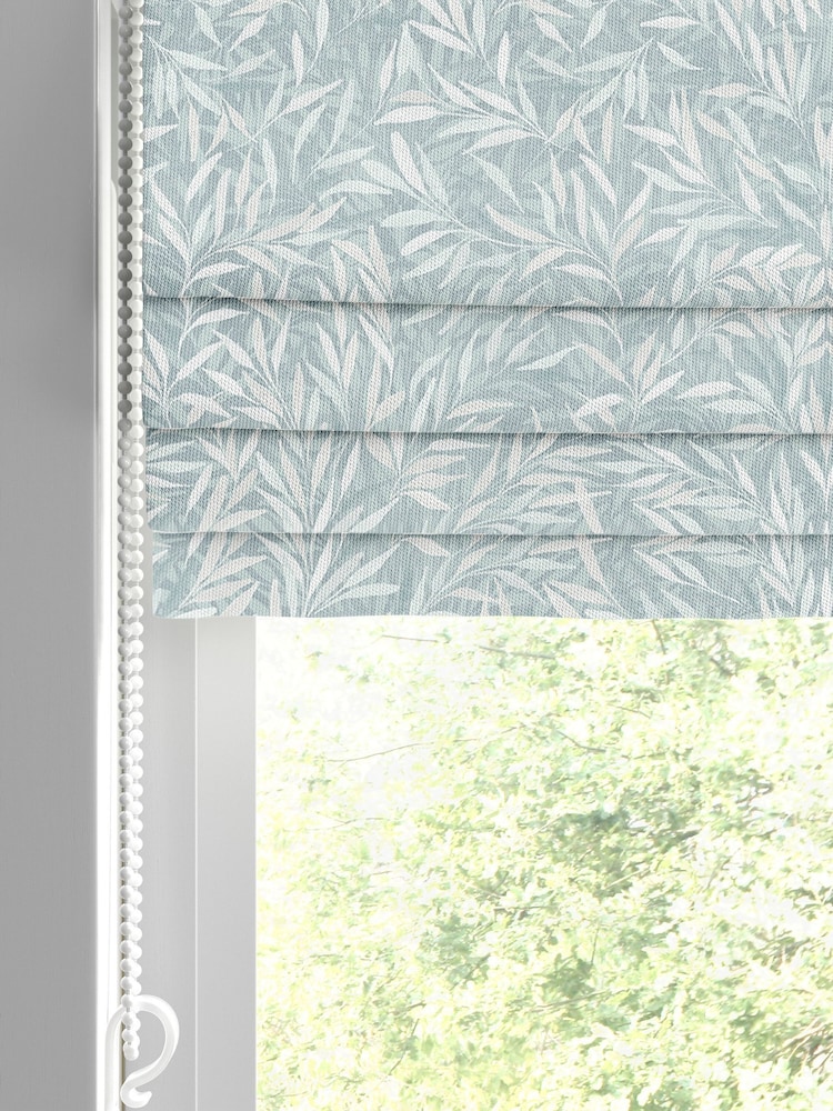 Graham & Brown Breathe Blue Salix Leaves Made to Measure 100% Cotton Roman Blind - Image 2 of 5