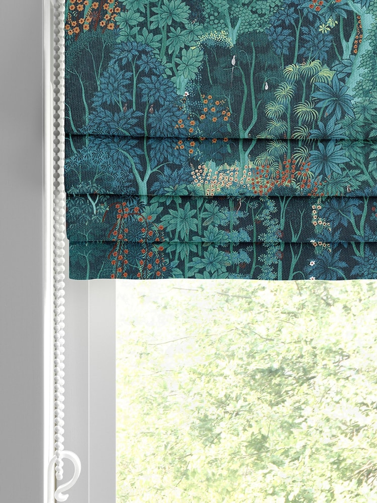 Graham & Brown Majestic Green New Eden Made to Measure 100% Cotton Roman Blind - Image 2 of 5
