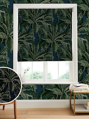 Graham & Brown Midnight Blue Daintree Made to Measure 100% Cotton Roman Blind - Image 1 of 5