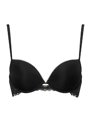 Zwart - KBX Harper Scalloped Lace Smooth Padded Plunge Bra - Image 5 of 5