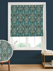 Graham & Brown Midnight Blue Daraee Tapestry Made to Measure 100% Cotton Roman Blind - Image 1 of 5