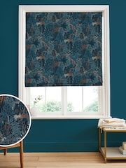 Graham & Brown Navy Blue New Eden Made to Measure 100% Cotton Roman Blind - Image 1 of 5