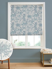 Graham & Brown Breathe Blue Esther Made to Measure 100% Cotton Roman Blind - Image 1 of 5