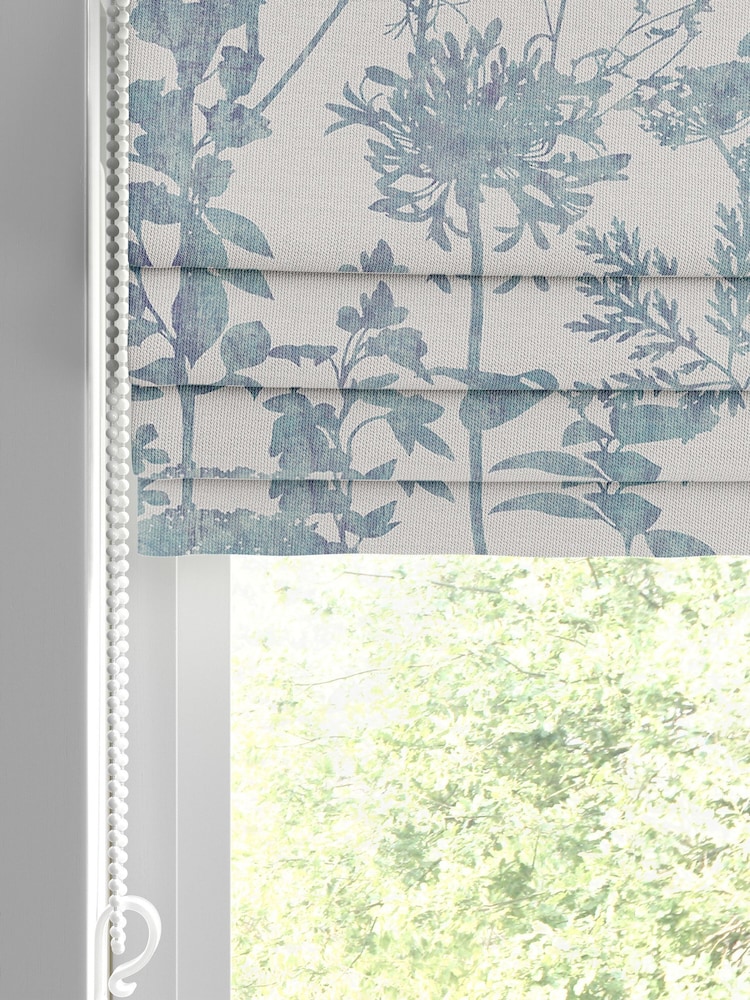Graham & Brown Breathe Blue Esther Made to Measure 100% Cotton Roman Blind - Image 2 of 5