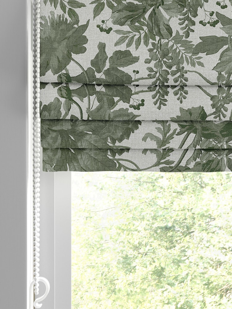 Graham & Brown Sage Green Enzia Made to Measure 100% Cotton Roman Blind - Image 2 of 5