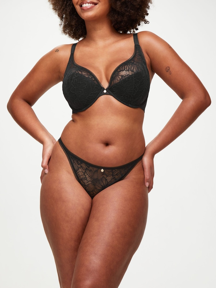 KBX Black Padded Alice Lace Triangle Bralette - Image 3 of 6