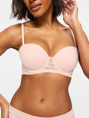 KBX Pink Strapless Charlotte Brushed Underwired Padded T-Shirt Plunge Bra - Image 4 of 6