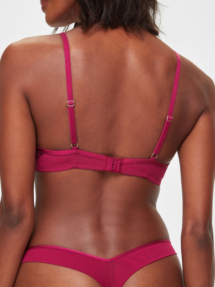 KBX Pink Marilyn Floral Embroidered Non-Pad Plunge Bra - Image 2 of 5