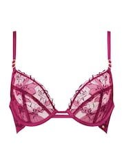 KBX Pink Marilyn Floral Embroidered Non-Pad Plunge Bra - Image 5 of 5