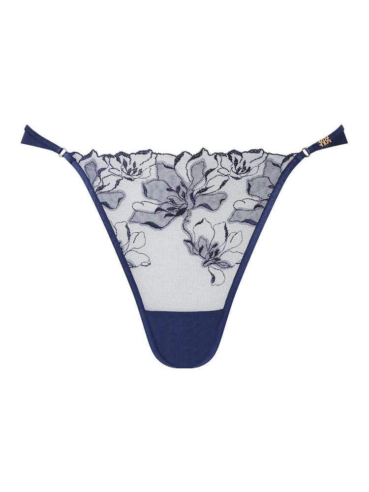 KBX Blue Marilyn Floral Embroidered Brazilian Knickers - Image 6 of 6