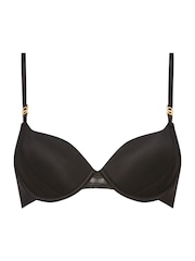 KBX Black Charlotte Brushed Underwired Padded T-Shirt Plunge Bra - Image 5 of 5