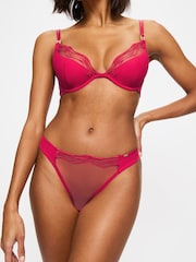 KBX Red Billie Wave Embroidery Padded Plunge Bra - Image 3 of 6