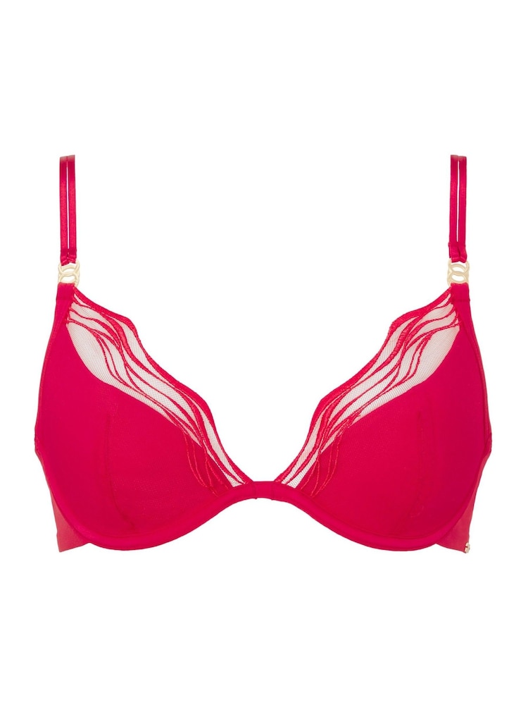 KBX Red Billie Wave Embroidery Padded Plunge Bra - Image 6 of 6