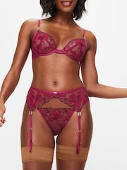 KBX Pink Marilyn Floral Embroidered Suspender Belt - Image 1 of 6