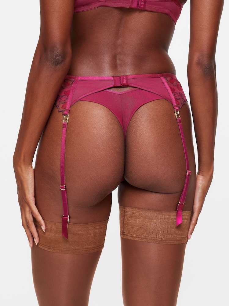 KBX Pink Marilyn Floral Embroidered Suspender Belt - Image 2 of 6