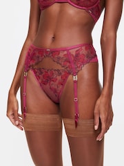 KBX Pink Marilyn Floral Embroidered Suspender Belt - Image 3 of 6