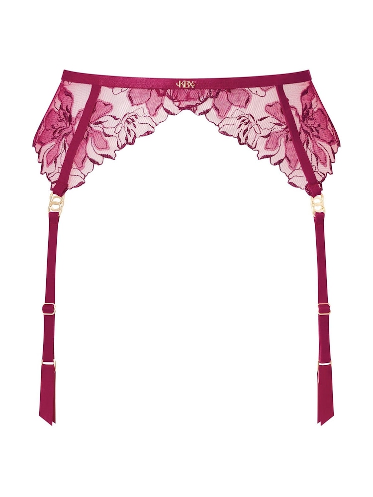 KBX Pink Marilyn Floral Embroidered Suspender Belt - Image 6 of 6