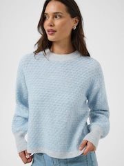 Kaffe Blue Kamarlla Knit Pullover Jumper - Image 4 of 7