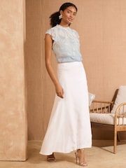 Love & Roses Blue Ombre Metallic Crew Neck Shell Top - Image 3 of 4