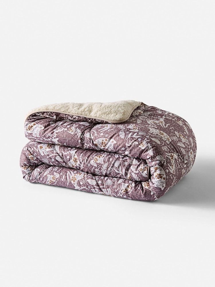 Night Lark Mocha Woodland Creatures 9 Tog Cosy Sherpa Throws Set - Image 4 of 4