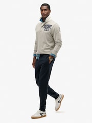 Темно-синий - спортивные брюки зауженного кроя с логотипом Superdry - Изображение 5 из 7