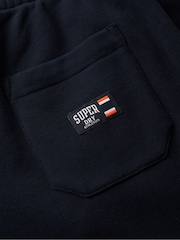 Темно-синий - спортивные брюки зауженного кроя с логотипом Superdry - Изображение 7 из 7