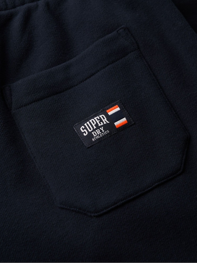 Темно-синий - спортивные брюки зауженного кроя с логотипом Superdry - Изображение 7 из 7