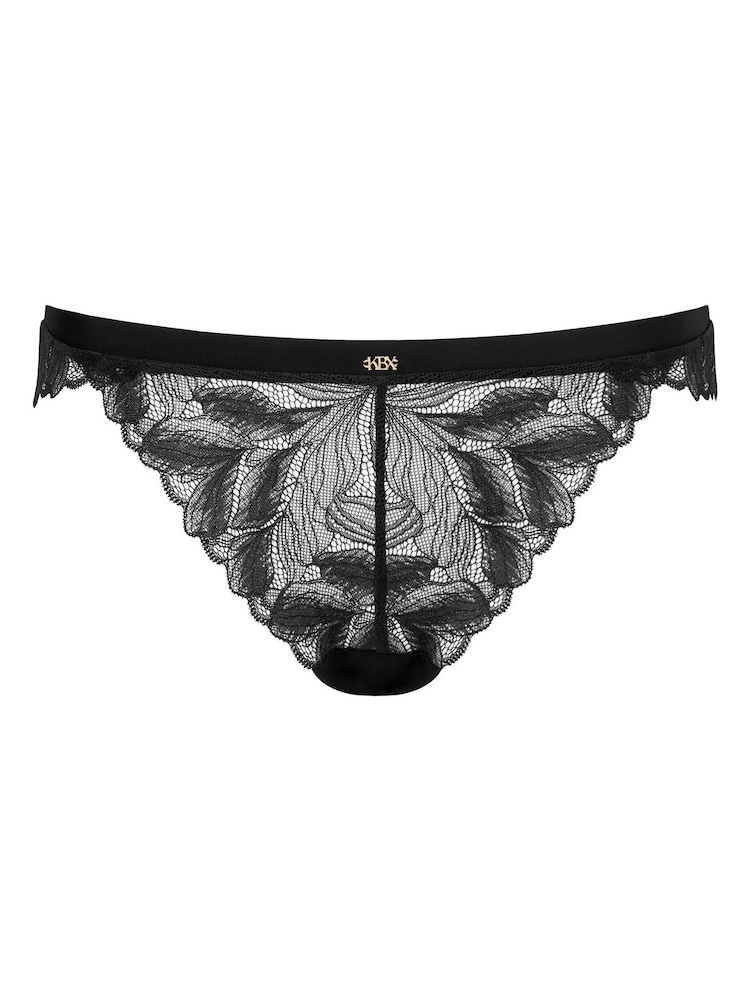 Negro - KBX Harper Scalloped Lace Brazilian Knickers - Imagen 6 de 6