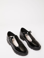 Lipsy Black Patent Flower Mary Jane Flat School Shoes - Image 4 of 5