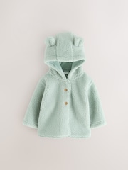 Sage Green Baby Borg Hooded Jacket (0mths-2yrs) - Image 1 of 4