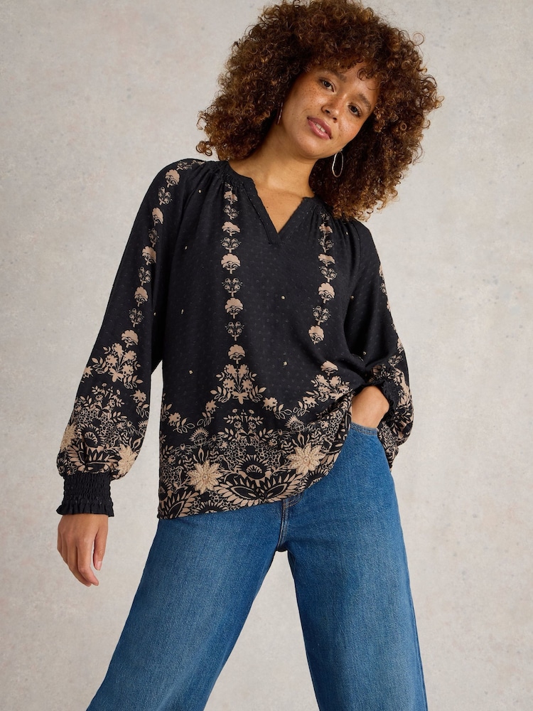 White Stuff Black Robyn Embroidered Top - Image 1 of 6
