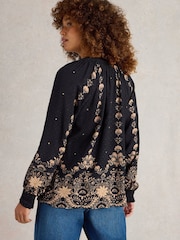White Stuff Black Robyn Embroidered Top - Image 2 of 6