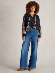 White Stuff Black Robyn Embroidered Top - Image 4 of 6