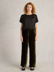 White Stuff Black Lena Sparkle Knit T-Shirt - Image 4 of 6