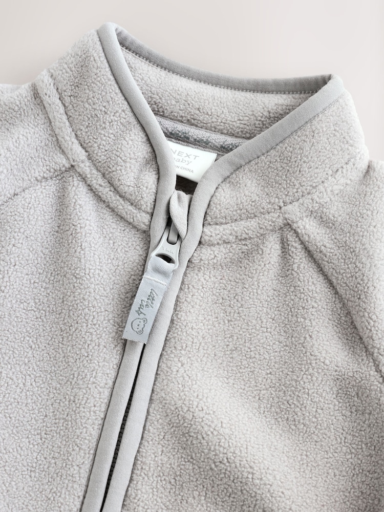 Gri - Jachetă din microfleece pentru bebeluși cu fermoar (0luni-2ani) - Image 4 of 7