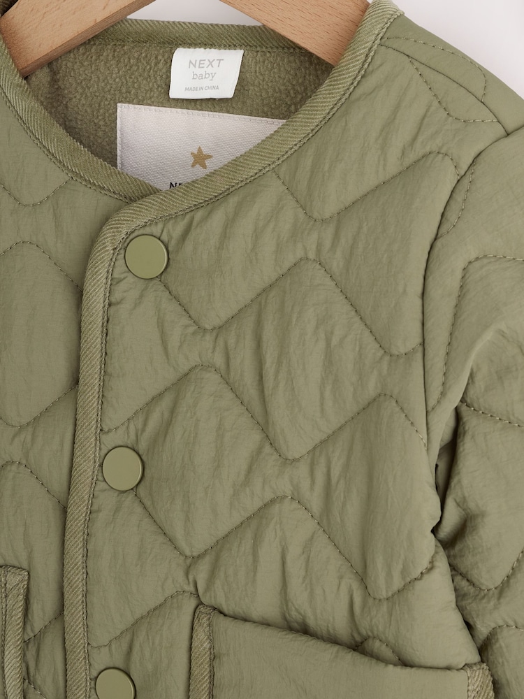 Khaki Green Baby Nylon Quilted Jacket (0mths-2yrs) - Image 11 of 11 Khaki Green Baby Nylon Quilted Jacket (0mths-2yrs) - Image 11 of 11