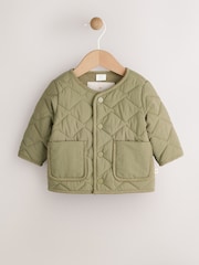 Khaki Green Baby Nylon Quilted Jacket (0mths-2yrs) - Image 4 of 11