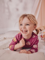 Purple Pumpkin Print Pumpkin Snuggle Pyjamas 3 Pack (9mths-10yrs) - Image 5 of 14