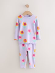 Purple Pumpkin Print Pumpkin Snuggle Pyjamas 3 Pack (9mths-10yrs) - Image 9 of 14