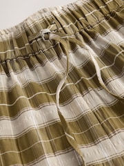 Green/White Wide Leg Pull On Check Trousers - Image 5 of 7