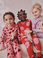 Red/Pink Stampy Print Snuggle Pyjamas 3 Pack (9mths-12yrs) - Image 4 of 11