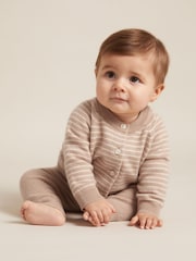 Reiss Neutral Elshe 100% Cashmere Cardigan And Leggings Set - Image 1 of 4