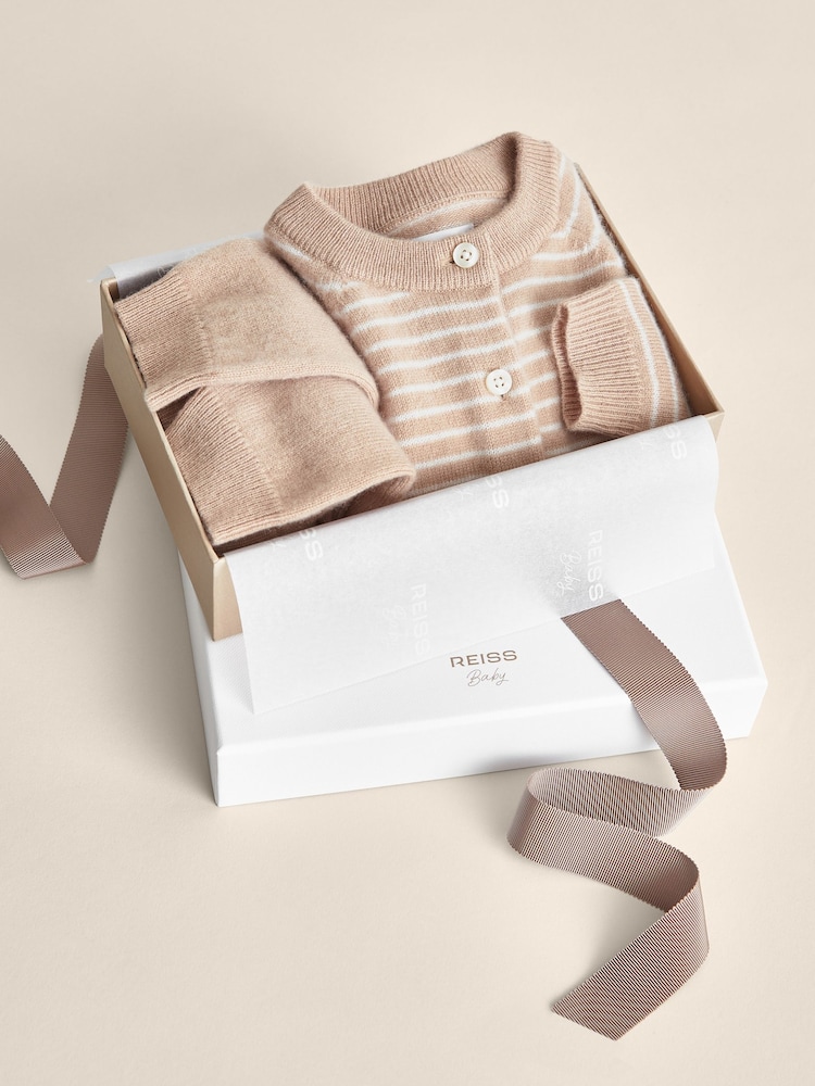 Reiss Neutral Elshe 100% Cashmere Cardigan And Leggings Set - Image 2 of 4