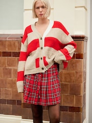 Red Check Pull On Mini Skirt - Image 1 of 8