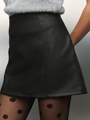 Black Faux Leather Mini Skirt - Image 3 of 7
