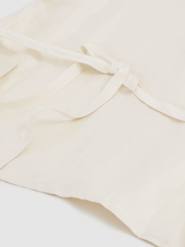 Reiss Cream Soleya Linen-Blend Cap-Sleeve T-Shirt - Image 5 of 5