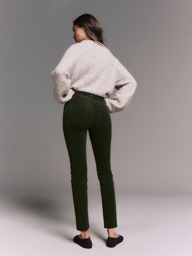 Khaki Green Corduroy Skinny Trousers - Image 2 of 7